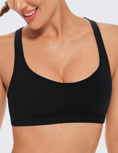 Vista 2 de CRZ YOGA Brasier para deportes de bajo impacto para mujer con tirantes sin varillas acolchado Yoga Bra Tops