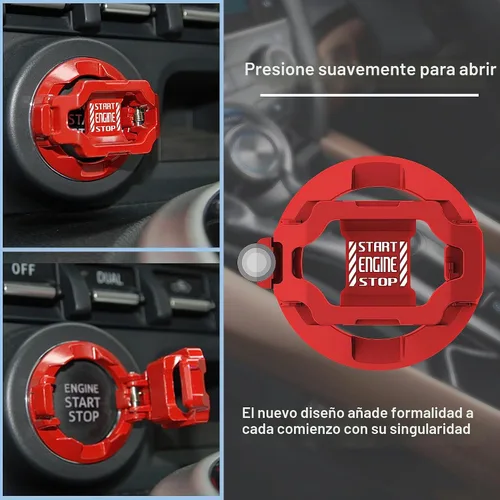 Vista 3 de Cubierta para botón de arranque a presión del motor del automóvil, cubierta para botón de arranque, cubierta de botón de encendido, protector