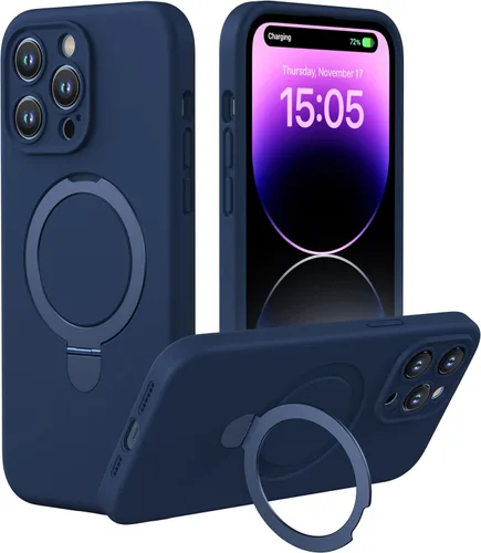 Vista 14 de CellEver Funda magnética fuerte para iPhone 14 Pro Max [para carga MagSafe] [protección de cámara] protección de alta resistencia, funda de silicona