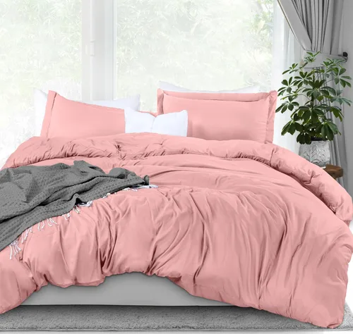 Vista 24 de Utopia Bedding Juego de funda de edredón tamaño individual - 2 piezas con cierre de cremallera - 1 funda de edredón 68X90 pulgadas y 1 funda de Beige