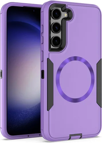 Vista 12 de Funda diseñada para Samsung Galaxy S22 Ultra, magnética, protección contra caídas de servicio pesado, protección de doble capa, compatible
