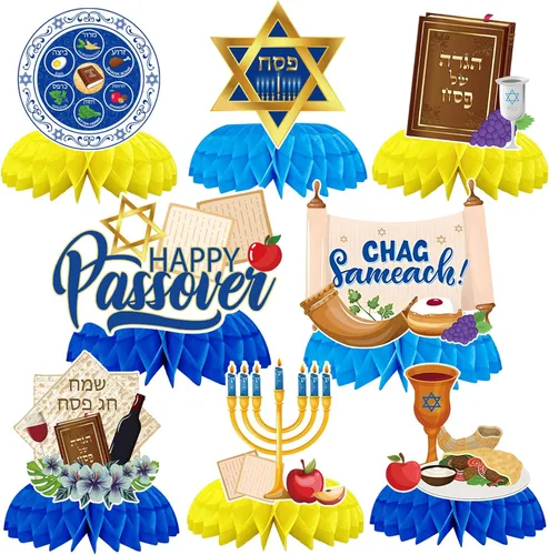 Vista 31 de JULMELON Paquete de 8 piezas de decoraciones de mesa para el 4 de julio, centros de mesa de panal, centros de mesa dobles de 3D para el 4 de julio