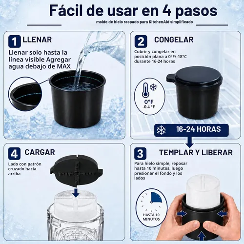 Vista 4 de 8 piezas de moldes de hielo accesorios para accesorios de hielo afeitado