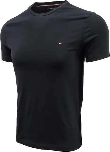 Vista 3 de Tommy Hilfiger Camiseta elástica de cuello redondo para hombre (negro, talla M), Negro