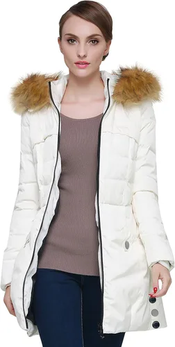 Vista 3 de Orolay - Chaqueta de plumón para mujer con capucha de piel sintética