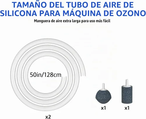 Vista 3 de Tubo de aire de silicona y piedra difusora para máquina portátil de ozono VTAR