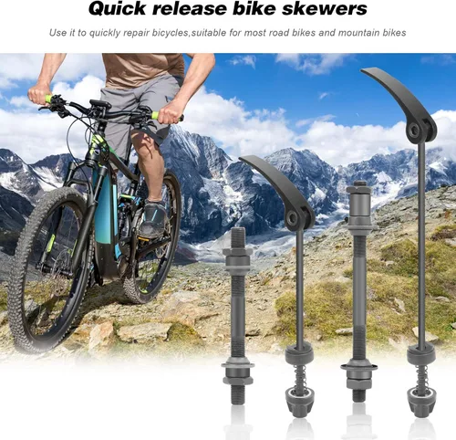 Vista 7 de QKURT Juego de liberación rápida para bicicleta, 1 par de eje de bicicleta eje hueco para bicicleta, brochetas de liberación rápida para bicicleta