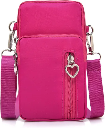 Vista 3 de Bolso cruzado para teléfono celular, pulsera deportiva, cartera con cremallera, bolsa de nailon