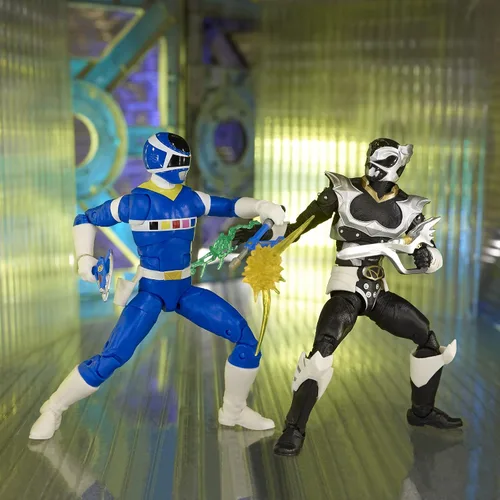 Vista 8 de Power Rangers Lightning Collection in Space Blue Ranger Vs. Silver Psycho Ranger, paquete de 2 figuras de acción coleccionables de 6 pulgadas