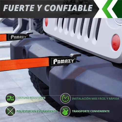 Vista 4 de 2 piezas de 2"x3 pies y 2 piezas de 2"x7 pies de correas de elevación súper resistentes, capacidad de 8527 kg, correa de nylon resistente ojo a ojo