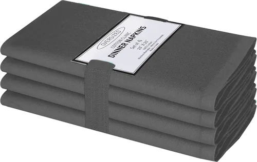 Vista 23 de Cotton Clinic Servilletas de tela 100% algodón extra grandes de 20 x 20 pulgadas, juego de 4 servilletas de mesa suaves y duraderas reutilizables