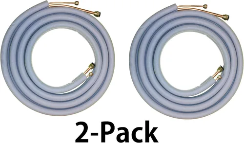 Vista 2 de Line Set 12000/18000 (2-Pack) BTU Mini aire acondicionado split (1/4" X 1/2") – Todas las Piezas de cobre (16 ft) con aislamiento – Flared/Quick