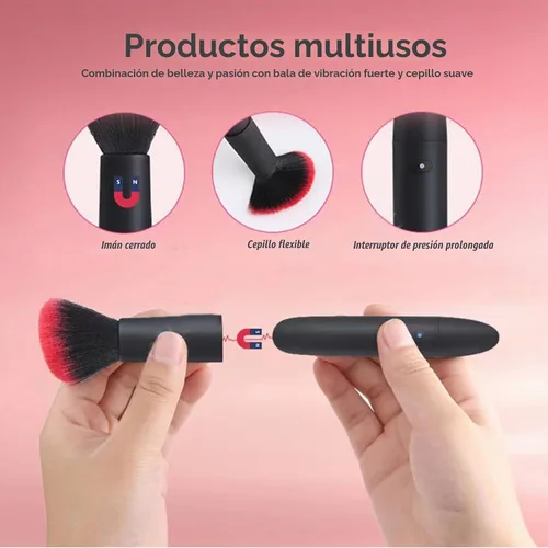 Vista 4 de 10 brochas de maquillaje motorizadas recargables por USB – Multifuncional cepillo de polvo suelto para corrector o rubor