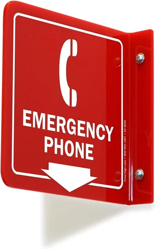Vista 5 de SmartSign Letrero de proyección "Teléfono de emergencia" Acrílico de 5 x 6 pulgadas