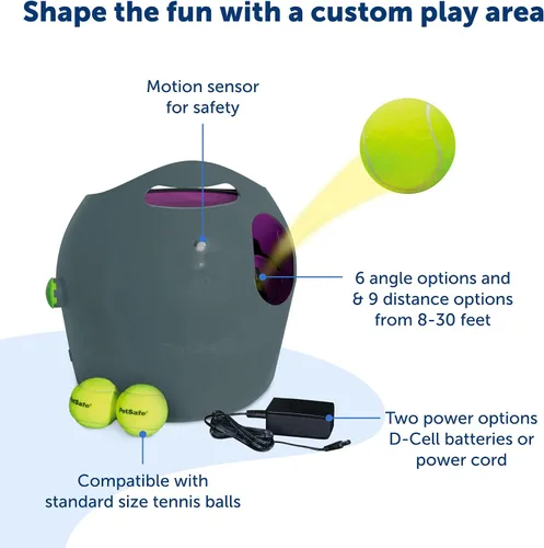 Vista 3 de PetSafe Lanzador Automático de Bolas - Juego Interactivo de Búsqueda - Entrenamiento de Búsqueda Sin Manos - Rango Ajustable - Incluye Bolas