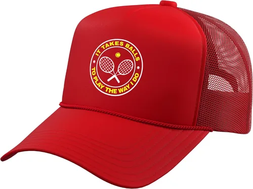 Vista 9 de Tennis - It Takes Balls to Play The Way I Do Trucker Hat with Adjustable Mesh Back