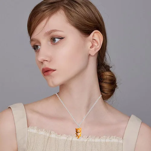 Vista 3 de Juego de 6 pares de aretes colgantes de resina para mujeres y niñas, divertidos aretes de gato estéticos de animales de dibujos animados