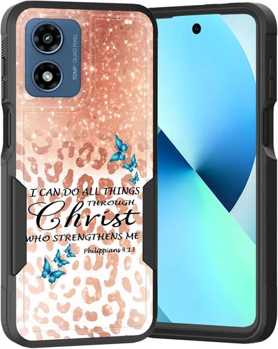 Vista 239 de para Moto G Play 4G 2024, funda de dos capas híbrida resistente y a prueba de golpes, PC duro + silicona suave protectora para Motorola Moto G Play