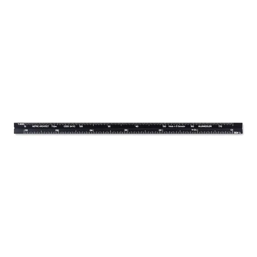 Vista 2 de Alumicolor Regla Métrica de Bolsillo para Arquitecto de Aluminio, 15CM, Negro