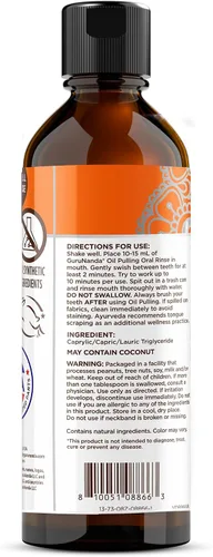Vista 10 de GuruNanda MCT Oil Pulling - Enjuague bucal para un cuidado bucal suave y natural, extractos de aceite de coco puro, sin sabor, inodoro e incoloro