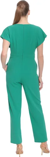 Vista 4 de London Times womens V-neck Batwing Surplus JumpsuitDress