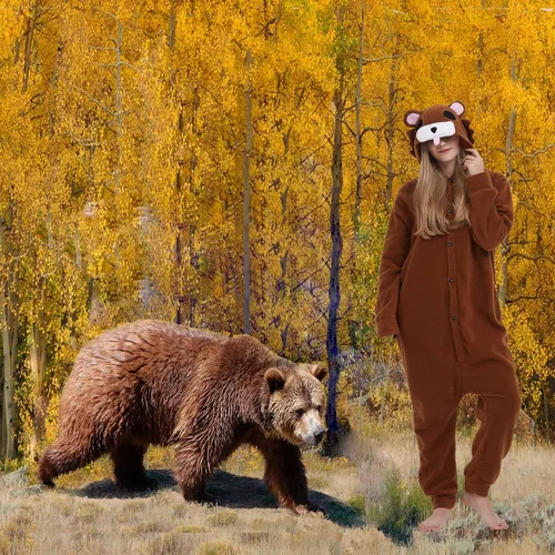 Vista 5 de SimZoo Adult Animal Onesie Pajamas, Men and Women's Animal Cosplay Costume Sleepwear, One-Piece Unisex Homewear