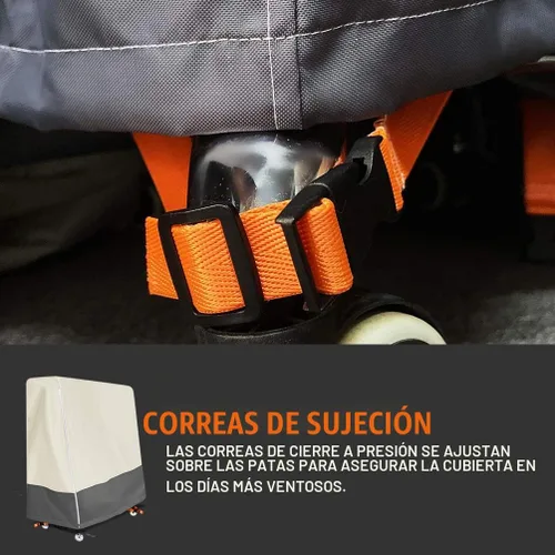 Vista 5 de Cubierta impermeable de mesa de ping pong para interiores y exteriores, se adapta a mesas plegables de 9 x 5 pies beige gris