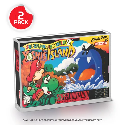 Vista 2 de EVORETRO Clear Acrylic Protector Case Compatible with SNES N64 Games Storage Box 4MM Thick Scratch Dust UV Resistant Pack of 2