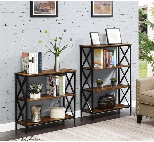 Vista 6 de Convenience Concepts Tucson - Estantería de 4 niveles, madera de granero/negro Barnwood/Negro