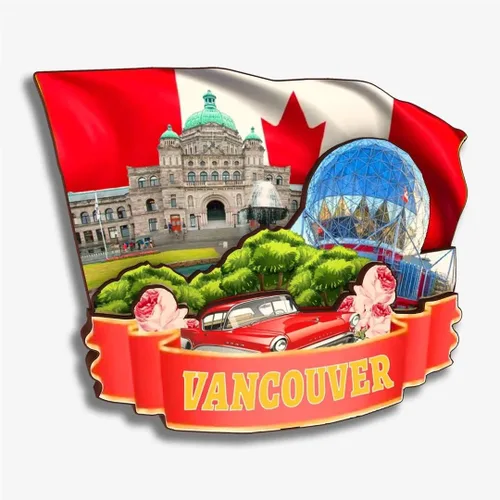 Vista 22 de Montreal - Imán para nevera de Canadá, colección de madera, madera 3D, hecho a mano, recuerdos de ciudad, imán para nevera, decoración del hogar