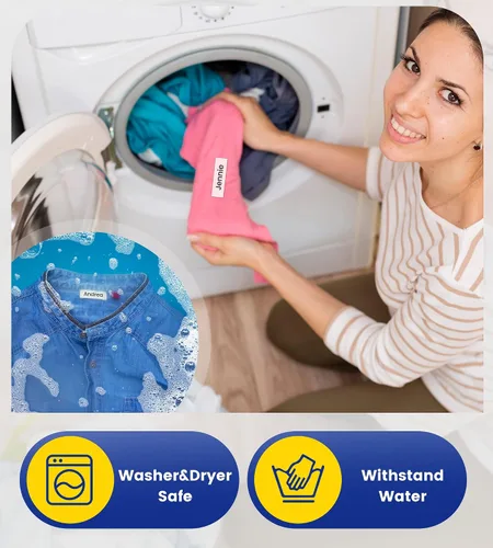 Vista 4 de TZe-FA231 - Cinta de etiquetas de tela termoadhesiva compatible con Brother P Touch TZeFA231 de 0.472 in 0.47 pulgadas para PT-D210 PT-D400 PT-H100