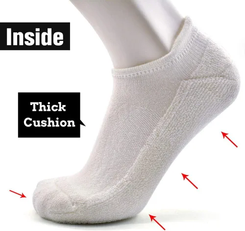 Vista 3 de Busy Socks Calcetines de compresión de lana merina para hombres y mujeres, calcetines suaves y gruesos con lengüeta acolchada, 36 pares