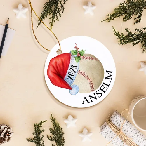 Vista 6 de Adorno de Navidad de béisbol para niños, adorno de Navidad personalizado, adorno de jugador de béisbol, adornos para árbol de Navidad 2024, regalo