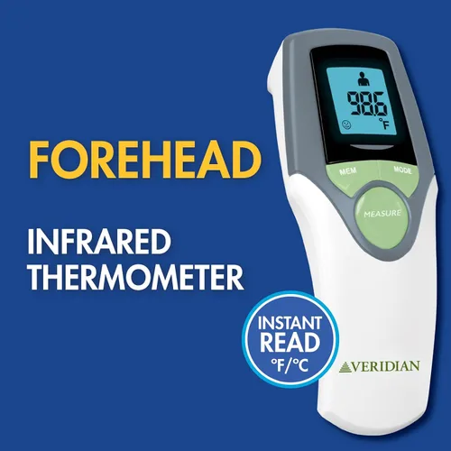Vista 2 de Veridian Healthcare Termómetro infrarrojo Mediciones de frente Lectura de 1 segundo Higiénico sin contacto Cuidado de toda la familia