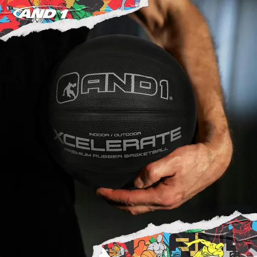 Vista 3 de AND1 Xcelerate Balón de Baloncesto de Goma: Listo para el Juego, Tamaño Oficial Reglamentario 7 (29.5") Streetball, Hecho para Juegos de Baloncesto