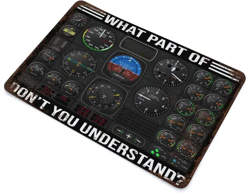 Vista 3 de Letrero de metal grueso y duradero con texto en inglés «What Part of Don't You Understand Pilot», regalos de piloto, decoración de aviación