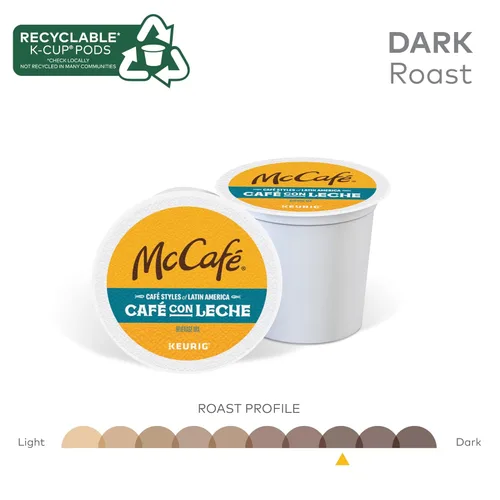 Vista 4 de McCafe Cafe Styles of Latin America Cafe con Leche, Keurig Cápsulas de café K-Cup de una sola porción, 60 unidades (6 paquetes de 10)