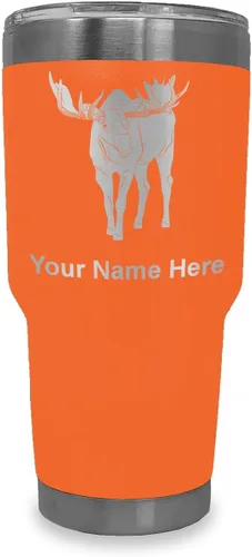 Vista 9 de LaserGram Vaso aislado al vacío de 20 onzas, alce, grabado personalizado incluido (negro)