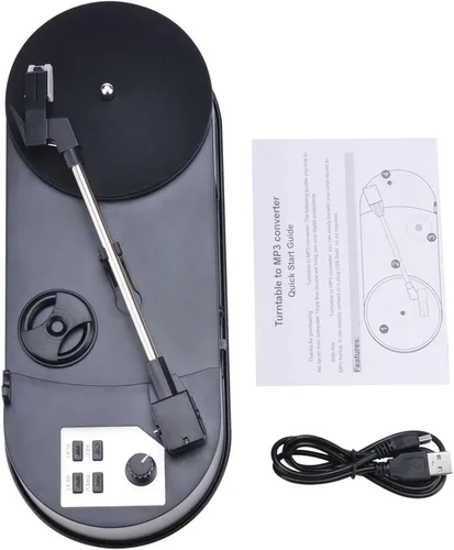 Vista 3 de Turntable Converter for Record Player to MP3 Conversion Adapter with Multiple Speeds and Integrated Auditory Record Converter