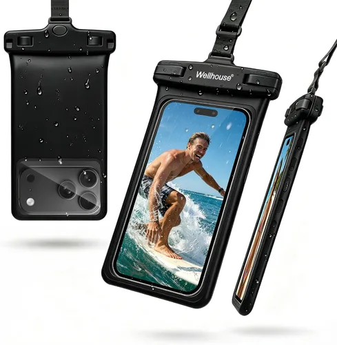 Vista 19 de wellhouse Funda impermeable para teléfono, estuche impermeable para iPhone 16 15 14 13 12 Pro Max XS Samsung, bolsa seca para celular IPX8 3D