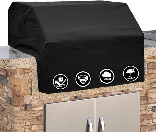 Vista 12 de Covers & All Cubierta de parrilla integrada para parrilla al aire libre – Resistente 18 oz impermeable cubierta de parrilla de barbacoa incorporada