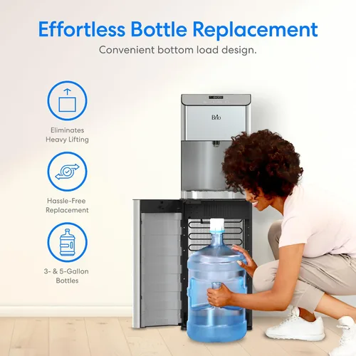Vista 4 de Brio Moderna - Dispensador de enfriador de agua de carga inferior, triple temperatura, temperatura ajustable, autolimpieza, dispensador táctil
