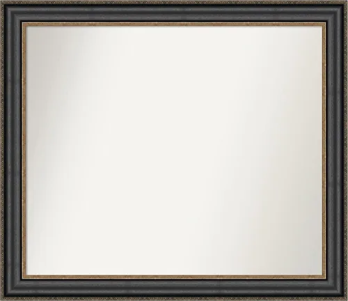 Vista 615 de Amanti Art Espejo personalizado, espejo de baño negro puente, espejo de pared o espejo de tocador de baño sobre el fregadero (26 x 26 pulgadas)