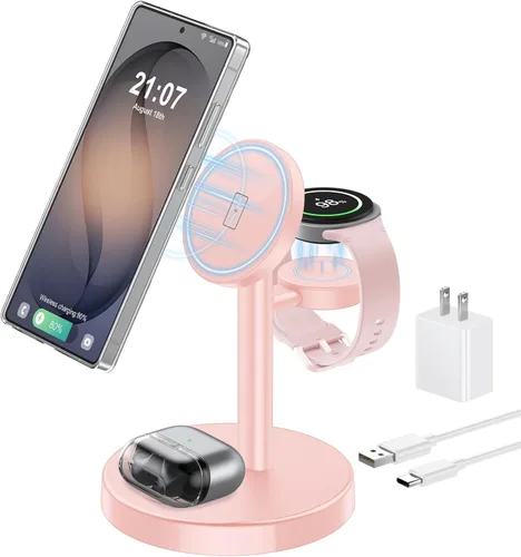 Vista 12 de Aeinidi Cargador inalámbrico magnético fuerte súper rápido para Samsung Negro