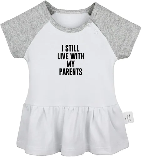 Vista 4 de I Still Live with My Parents & My Parents Did Not Practice Social Distancing Funny Dresses Infant Baby Girls Princess Dress