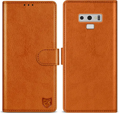Vista 8 de ZZXX Funda tipo cartera para Samsung Galaxy Note 9 con bloqueo RFID, ranura para tarjetas, función atril, cierre magnético, funda protectora de Negro