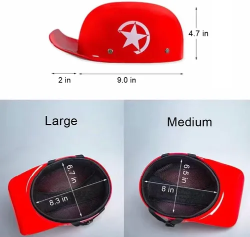 Vista 5 de Vintage Open Face Motorcycle Half Helmet DOT Approved Baseball Cap Helmet with Adjustable Quick Release Buckle for Adult Men Women Chopper Scooter