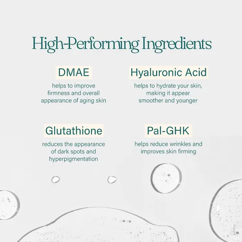 Vista 3 de Babyface Suero de apriete instantáneo, extra fuerte 8% DMAE para un máximo ajuste, refinación de poros, reafirmante facial, antienvejecimiento.