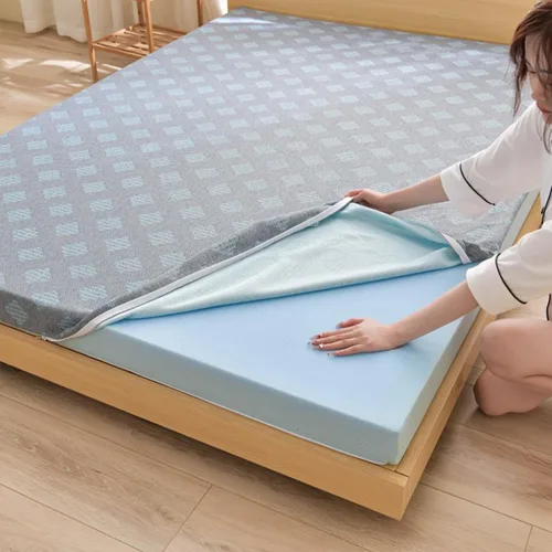 Vista 16 de Cubrecolchón de espuma viscoelástica de gel, protector de colchón refrescante, cubrecolchón de cama con infusión de gel con funda extraíble lavable