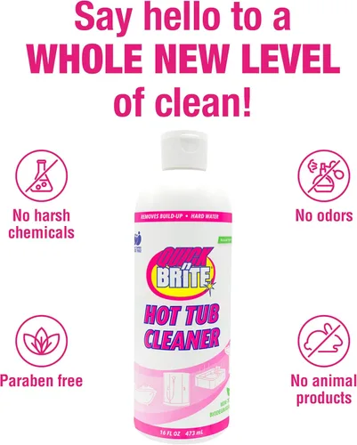 Vista 13 de Quick N Brite - Kit limpiador de bañera de hidromasaje resistente, gel de limpieza no abrasivo con esponja y paño, 16 onzas